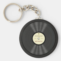 Disque vinyle vintage personnalisé de microphone porte-clefs