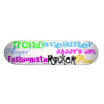 Diva, à la mode, Fashionista, ange, rêveur, Dadd… Skateboards Personnalisés
