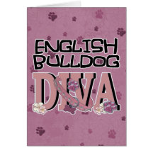 DIVA anglaise de bouledogue Carte De Vœux