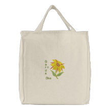 Diva de jardin - fleur jaune sac en toile