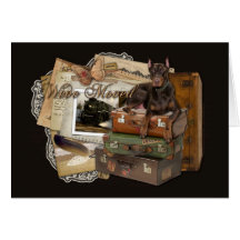 Dobermann de déplacement - rocheux cartes de vœux