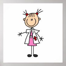 Docteur féminin Stick Figure Affiches