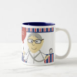 Docteur M.D. TWO-TONE MUG de coeur de CARDIOLOGUE tasses