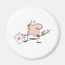 Docteur Running With A Syringe et sac Aimants