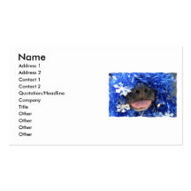DogTongueOutBlueTinselsimpleframe Cartes De Visite Professionnelles
