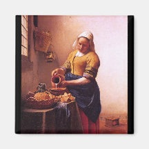 Domestique de lait par Johannes Vermeer Aimant