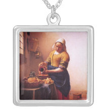 Domestique de lait par Johannes Vermeer Collier