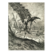 Don don Quichotte et les moulins à vent Carte Postale