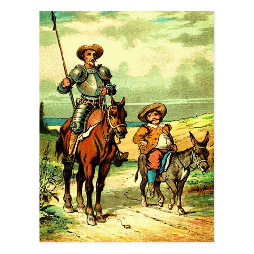 Don don Quichotte et Sancho Panza Carte Postale