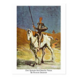 Don don Quichotte et Sancho Panza par Honore Daumi Carte Postale