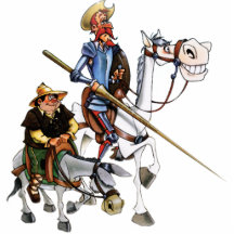 DON QUIJOTE et SANCHO - sculpture en Keychain Photo En Relief