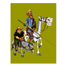 DON QUIJOTE, SANCHO, ROCINANTE y RUCIO - Cervantes Carte Postale