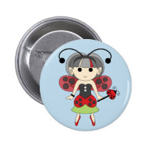 Dos rouge féerique de bleu de bouton de Pinback de Pin's