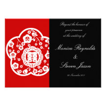 Double carte orientale de faire-part de mariage de