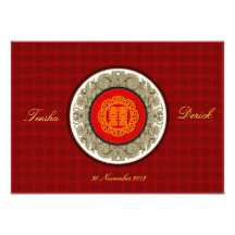 Double carte orientale de l'invitation RSVP de bon