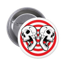 Double cible de crâne pin's avec agrafe