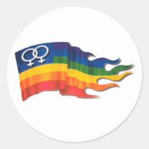 Double drapeau femelle de fierté autocollant