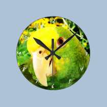 Double horloge dirigée jaune d'Amazone horloges murales