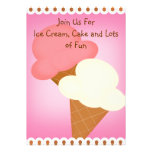 Double invitation d'anniversaire de crème glacée d