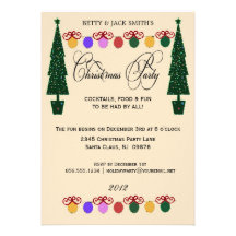 Double invitation de fête de Noël d'arbre