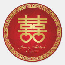 Double mariage chinois de bonheur autocollant