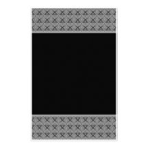 Double papeterie argentée noire de damassé papier à lettre personnalisable