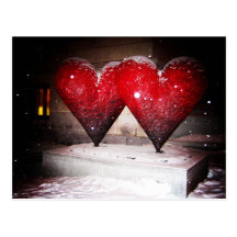 Doubles coeurs carte postale
