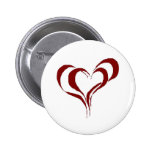 Doubles coeurs rouges badges avec agrafe