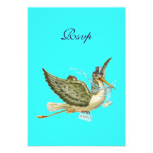 DOUCHE de BÉBÉ de CIGOGNE, RSVP, Turquase Invitations