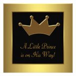 Douche de bébé de Prince héritier d'or Carton D'invitation