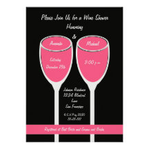 Douche de vin rosé ou invitation nuptiale de douch