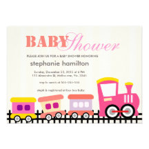 Douche faite sur commande de bébé de train de tran invitation