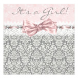 Douche grise de bébé de rose gris rose de damassé bristols