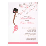 Douche nuptiale d'Afro-américain de fleurs de ceri Faire-parts