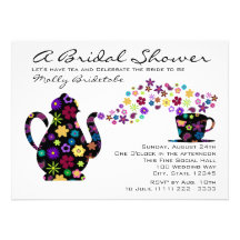 Douche nuptiale de bouquet de thé invitations personnalisées