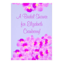 Douche nuptiale de bouquet rose d'orchidée cartons d'invitation