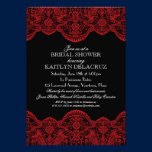 Douche nuptiale de dentelle rouge pure invitations