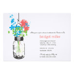 Douche nuptiale de fleurs sauvages et de pot de ma cartons d'invitation personnalisés