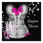 Douche nuptiale de lingerie noire rose de corset faire-parts