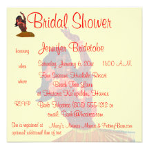 Douche nuptiale de Luau de danse polynésienne Aloh Carton D'invitation