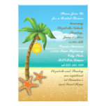 Douche nuptiale de mariage de plage de palmier et  faire-parts