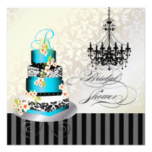 Douche nuptiale de monogramme de PixDezines, gâtea Invitation Personnalisable