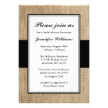 Douche nuptiale de noir rustique formel de toile d cartons d'invitation