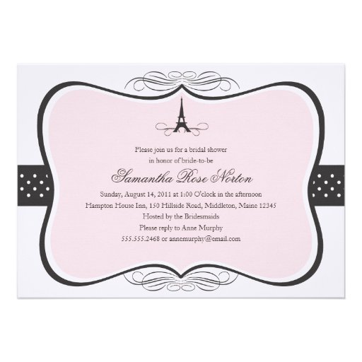 Douche nuptiale de Paris de Tour Eiffel Invitations Personnalisables