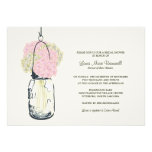 Douche nuptiale de pot d'hortensia et de maçon bristol personnalisé