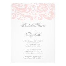 Douche nuptiale de remous floral rose doux moderne invitations personnalisées
