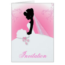 Douche nuptiale de silhouette élégante de jeune ma carte de vœux