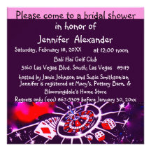 Douche nuptiale de thème de casino de Las Vegas Faire-parts