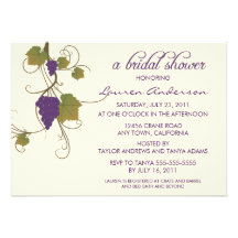 Douche nuptiale de vigne cartons d'invitation personnalisés