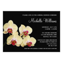 Douche nuptiale d'orchidée jaune et rose invitation personnalisable